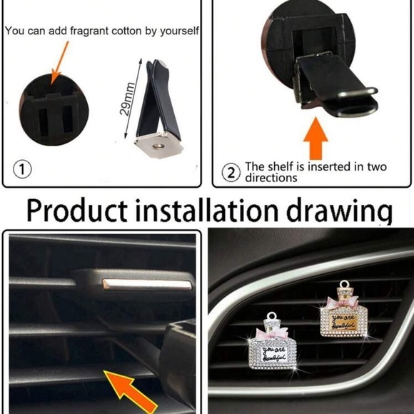 Luxe Inspired Perfume Bottle Clip Air Freshener Car Accessory - Picture 6 of 7